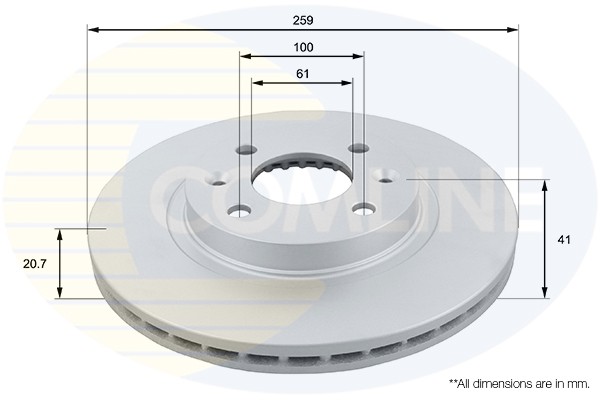 2 PCS COMLINE ADC1507V Brake Disc