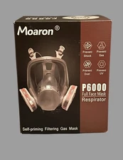 Moaron P6000 Full Face Mask Respirator - Self-priming Filtering Gas Mask