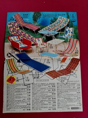 Katalog Neckermann 1 Seite 60/70er Camping Gartenmöbel Segelboot Werbung Reklame