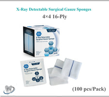 MED PRIDE X-Ray Detectable Surgical Gauze Sponges 4 4 16-Ply, 100/Pk Sponge