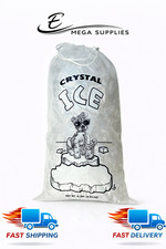 Crystal Clear Plastic Ice Bags with Cotton Draw String, 10 lb., Pack of 100