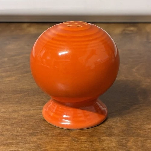 Fiestaware Salt Pepper Ball Shaker Red Homer Laughlin HLC Vintage Original Cork
