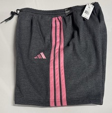Adidas Fleece Shorts Mens XL Gray Pink