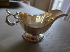 Victorian Silverplate Sauce Boat with Ornate Handle vintage rare