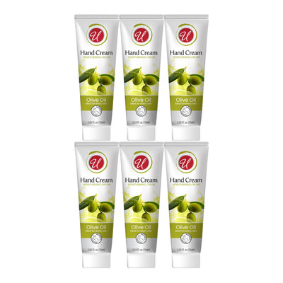 Olive Oil Hand Cream - Moisturizing Cream, 2.3oz (75ml) (Pack of 6)