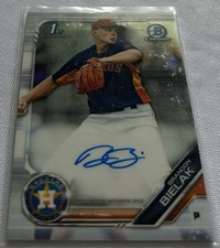 2019 Bowman Chrome Baseball Brandon Bielak Houston Astros Prospect Autograph