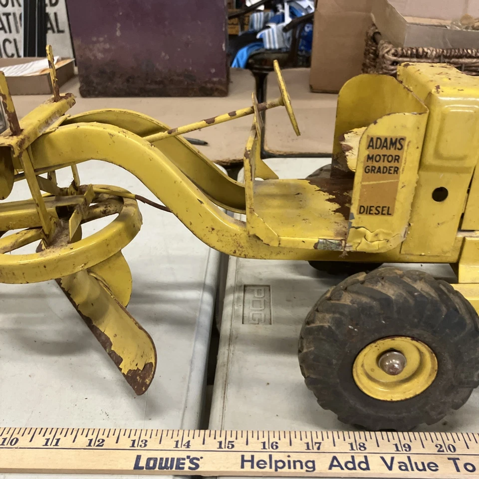 Vintage Doepke Model Adams Motor Grader Truck Toy 26 Inch Pressed Steel - Image 3 of 4