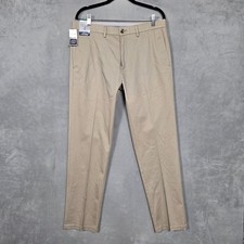 Haggar Iron Free Premium Khaki Classic Fit Pants mens 34x32 stretch twill NWT