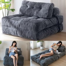 Faltbares Schlafsofa umwandelbarer Schlafsessel mit Kissen Rückenstütze Matratze