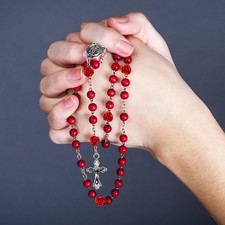 140 Pcs Rosary Making Supplies Carved Rose Beads Flower Beads Kit Cross Cente...
