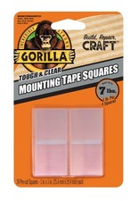Gorilla Glue 1" Double-Sided Mounting Tape Squares, 24 Pre-Cut Pieces, Clear NEW