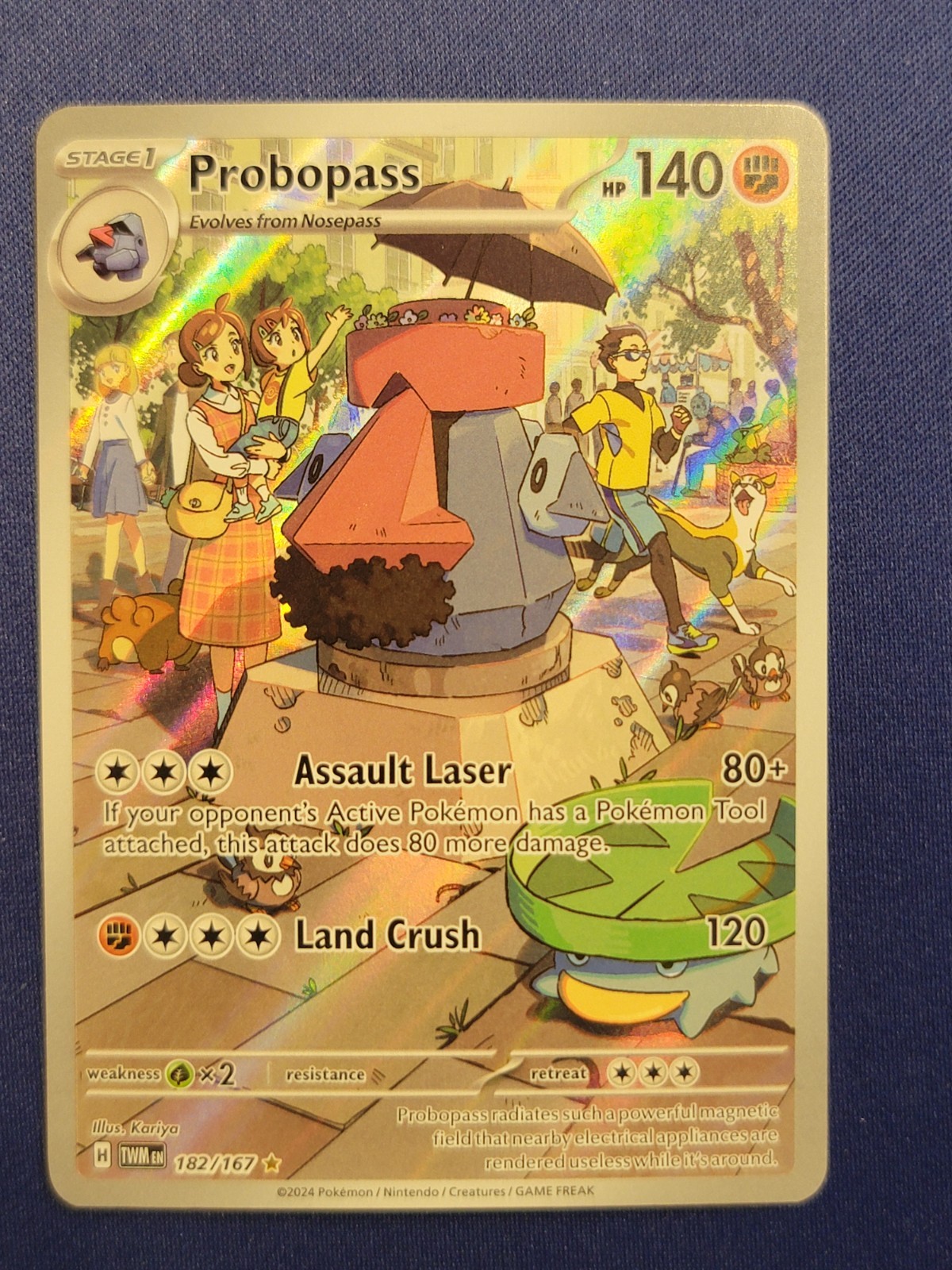 Pokemon TCG Probopass 182/167 Sv06: Twilight Masquerade Holo IR Near Mint