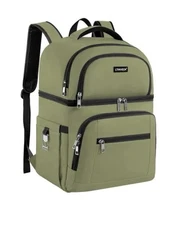 Cooler Backpack Insulated Backpack Cooler Leakproof Double Deck Cooler Bag green