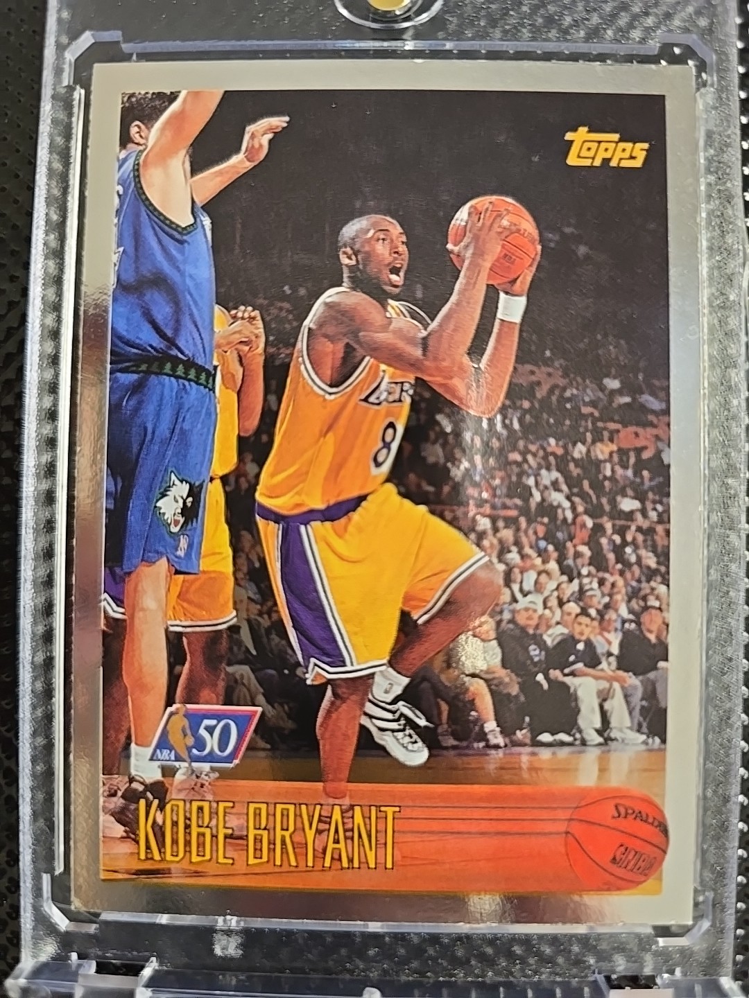1996-97 TOPPS - KOBE BRYANT #138 FOILED NBA 50TH ANNIVERSARY ROOKIE CARD RC