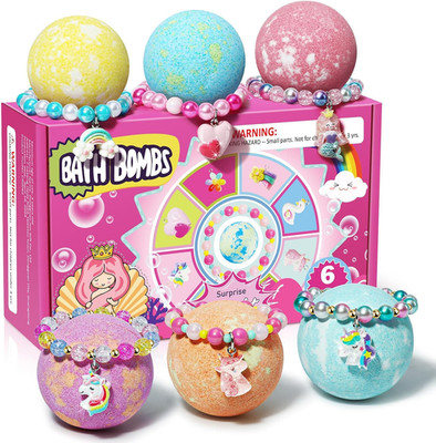 Badebomben,Einhorn Badekugeln Kinder Mit Überraschung Armbändern Im Inneren,Bade