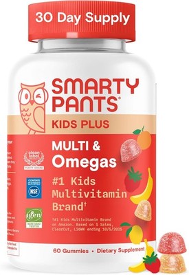 SmartyPants Kids Multivitamin Gummies, Omega 3 (DHA/EPA), Vitamins D3, C, B12, B