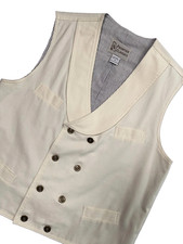 Frontier Classics Men's Double Breasted Old West Vest Victorian Cream Size M