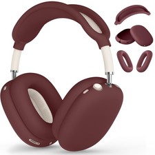 Silicone Case Cover for AirPods Max 2/1 2026/2024/2020 ,Ear Pad Wine Red-C3
