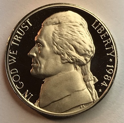 #ad #ad 1984 S PROOF JEFFERSON NICKEL $1.81