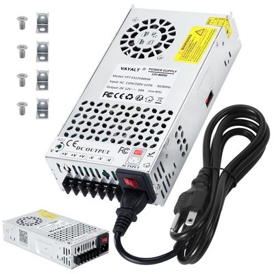 DC 12V 50A 600W Switching Power Supply, 110V/220V AC to DC Converter, Universal