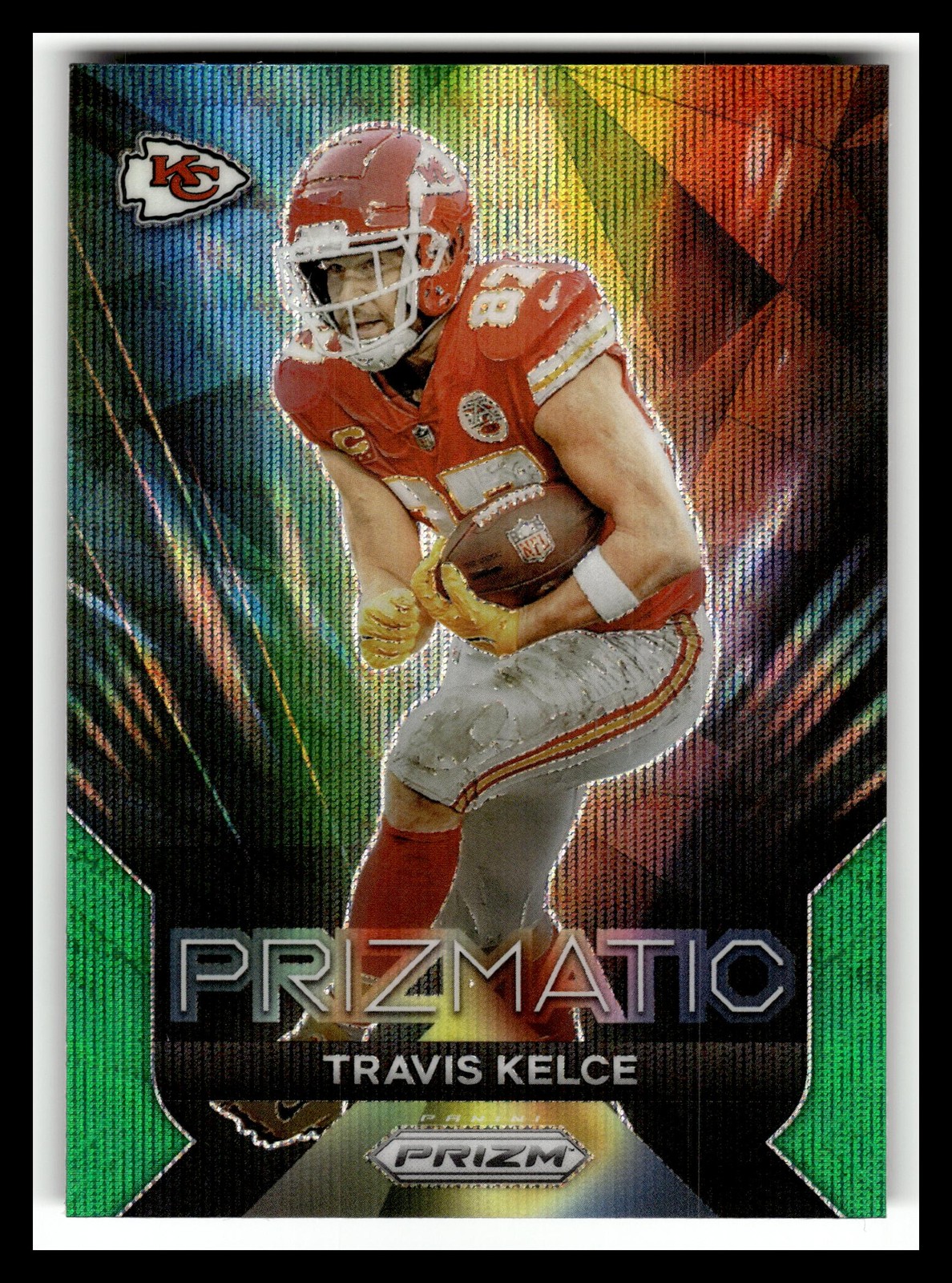 2023 Panini Prizm #10 Travis Kelce Prizmatic Prizms Green Wave