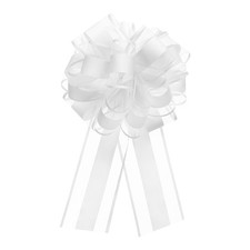 20pcs 8 Inch Large Pull Bow Organza Gift Wrapping Bows Ribbon White
