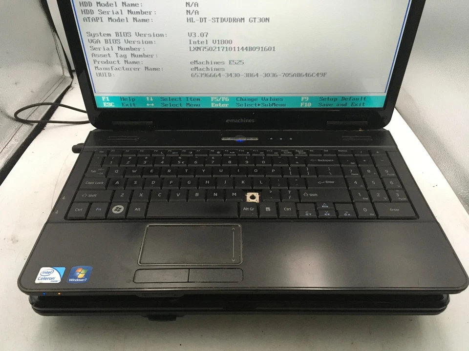 EMACHINES E525 KAWF0 - BOOTS TO BIOS - LOT OF 2 - INTEL CELERON -2GB RAM-READ-BB - Image 4 of 4