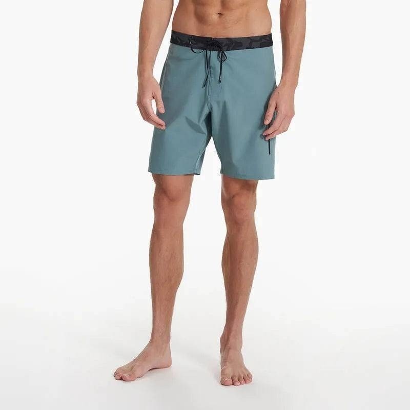 Vuori Infinity Boardshorts Blue Camo Waist Stretch Surf Swim Trunks Mens 38 RARE