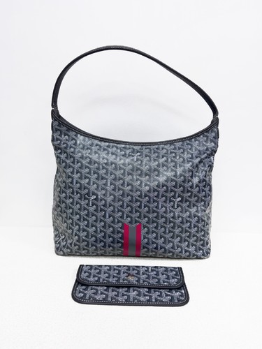 Goyard Boheme Hobo PM Shoulder Bag Pouch Gray Purse Dog Marker Auth