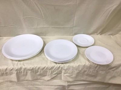 Vintage Corning Corelle WINTER FROST WHITE 14pc Dinnerware Plates