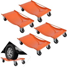 4 Vehicle Dollies 10000 Lbs Capacity Antiskid W Swivel Wheels For Moving Car