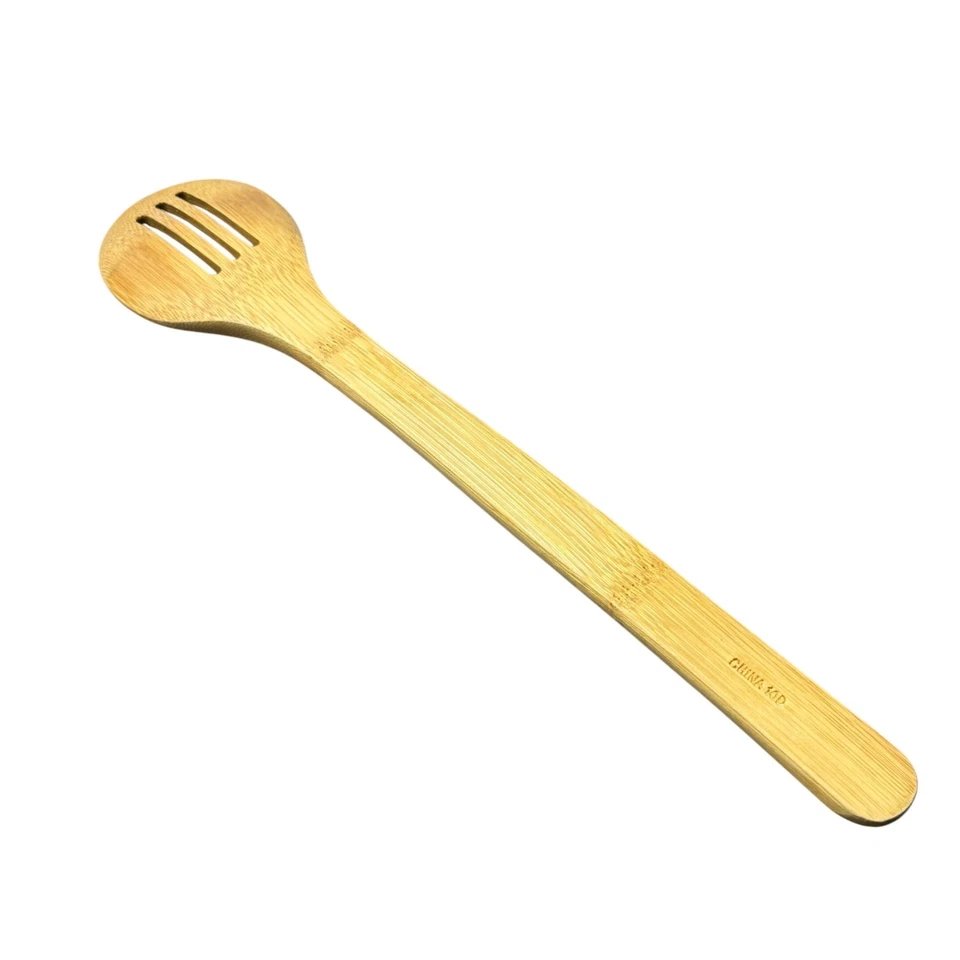 Pampered Chef Bamboo Slotted Spoon Kitchen Utensil Stirring Cooking Serving - Image 4 of 4