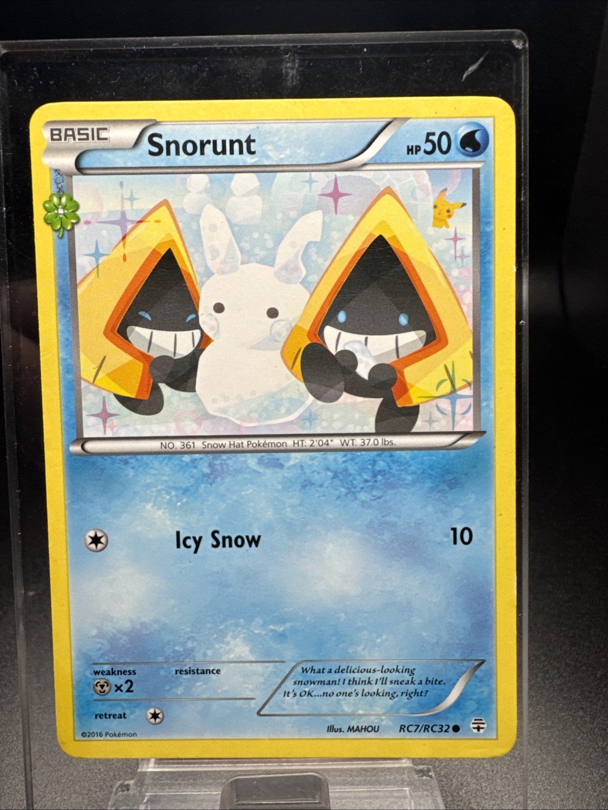 POKEMON SNORUNT RC7/RC32 GENERATIONS RADIANT COLLECTION LP PIKACHU IN BACKGROUND