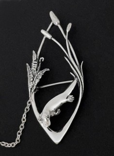 RUTH WATERHOUSE STERLING SILVER PLATYPUS BROOCH / PENDANT AUSTRALIAN DESIGNER