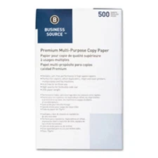 Business Source BSN36593 Multipurpose Paper- 20lb.- 92 Bright- 8-.50in.x14in....