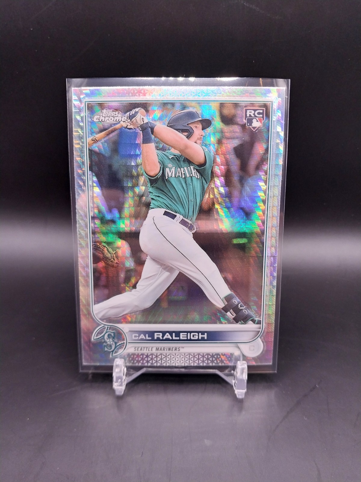 2022 Topps Chrome Sonic #149 Cal Raleigh Hyper Prism Rookie RC Mariners A46