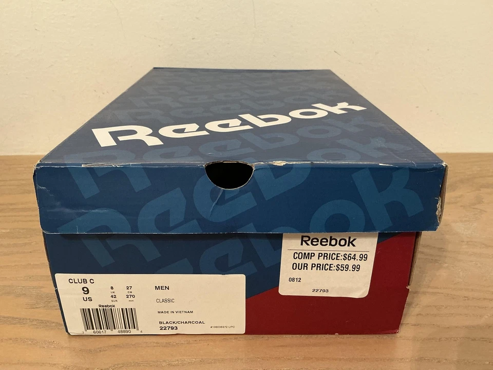 Zapatos Reebok Para Hombre Talla 9 Negros Club C Clásicos Cuero Tenis Bajos Triple Negro Foto 2 de 4