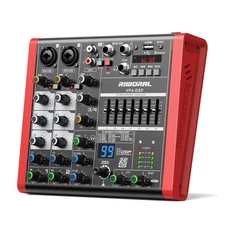 4 Channel Audio Interface DJ Mixer With 99 DSP Effects XLR 1/4 inch Jack For ...