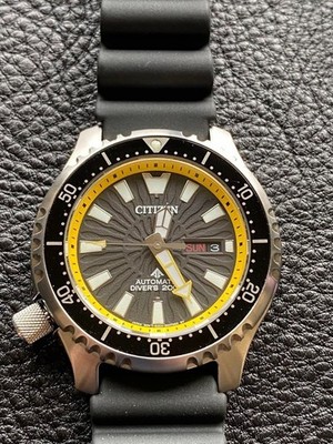 日本未発売 シチズン プロマスター FUGU NY0130-08E 自動巻 Promaster Dive Automatic Black Dial Polyurethane Strap NY0130-08E