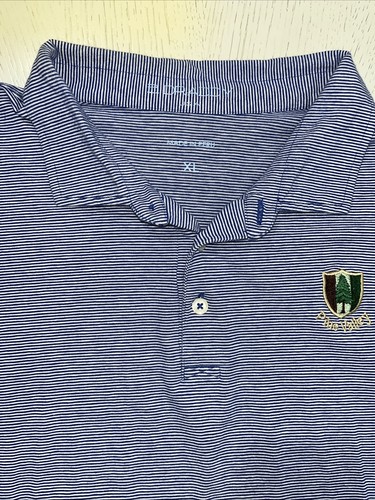 B Draddy Polo Shirt Men’s XL Pine Valley Blue Striped Short Sleeve Casual Golf - Picture 3 of 10