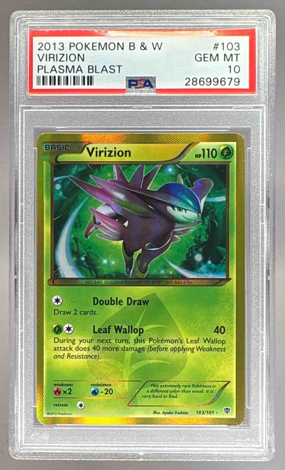Virizion 2013 Pokemon Black & White Plasma Blast #103 PSA 10