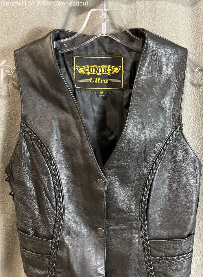 Unik ultra Vest Size Medium Men Regular Brown Biker - Image 2 of 4