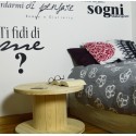 Tavolino legno realizzato con bobina avvolgicavo grezza diametro 60- smontato