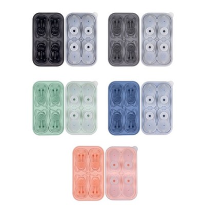 Ice Cube Tray Bulldog Funny Shape Silicone Sphere Ice Mold Bulldog 3D Stackable