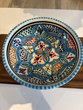 Turkish Hand Painted 6? Serving Bowl Flower Design Folkart Boho  Decor