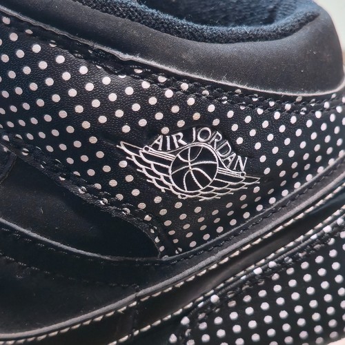 Jordan Retro 1 Polka Dot Kids Sneakers Size 6.5Y Black - Picture 12 of 15