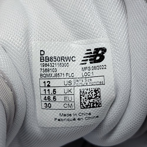 New Balance 650 White Cloud Gray Basketball Sneakers BB650RWC Men’s Size 12 New - Picture 4 of 10