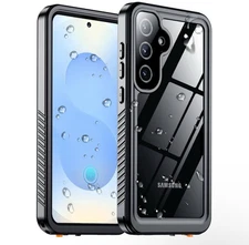 Temdan Samsung Galaxy S25 5G 6.2" Black Case Waterproof Built in Screen Protect