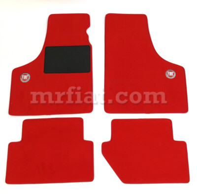 Fiat 500 600 All Red Floor Mats Set 1957-75 New