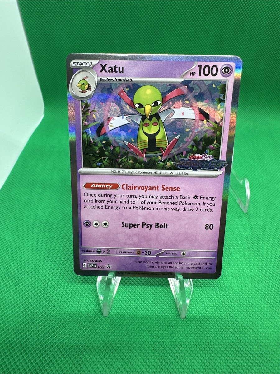 Pokemon Xatu Holo Stamped Promo SVP 059 Paradox Rift | eBay Pokemon Xatu Holo Stamped Promo SVP 059 Paradox Rift | eBay
